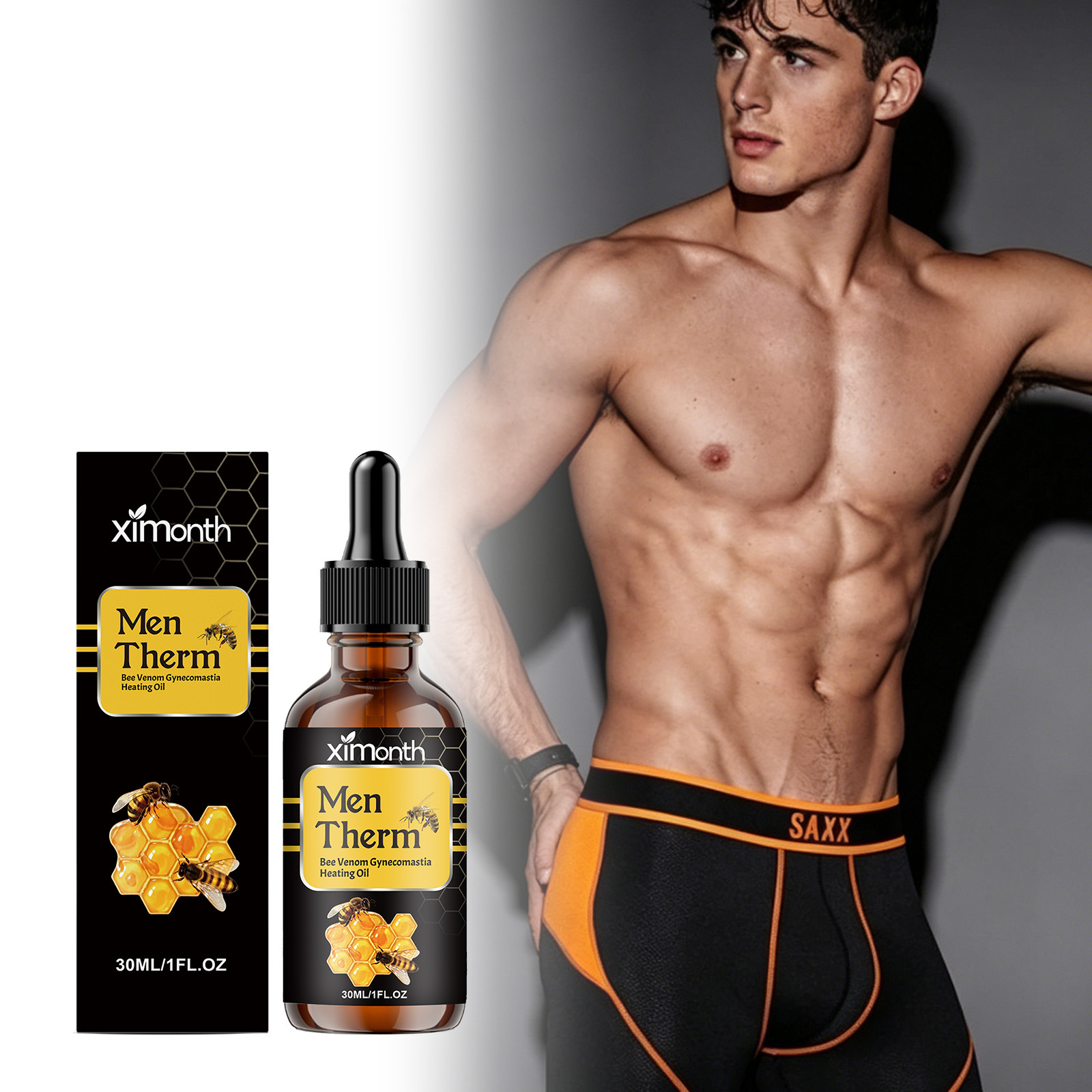 Body Oil - 30ml Männer-Brustformendes Serum Verbessert Brustkontur, Festigkeit