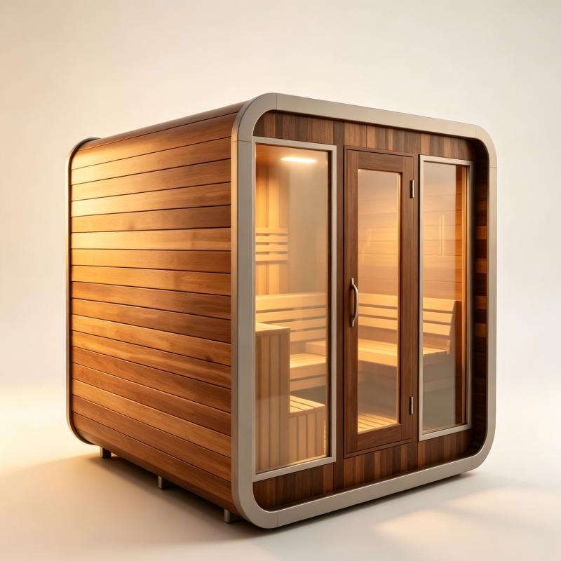 Spa Wellness Gym - Luxuriöse Maßgefertigte Sauna-Kabine aus Massivholz für