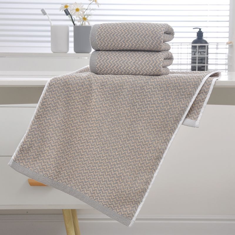 Spa Towel - 3-teiliges Handtuchset aus Baumwolle mit Fischgrätmuster,